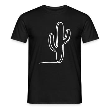 Conception du dessin de traits de cactus - T-shirt homme - noir - Devant - AI Model Male 178 light (178cm)