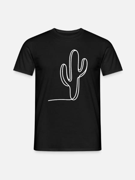 Cactus Line Drawing Design - Men's T-Shirt - black