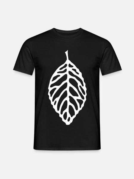Weißes Waldblatt - Männer T-Shirt - Schwarz