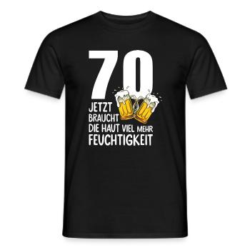 70 Geburtstag Bier Männer Lustiger Spruch - Männer T-Shirt - Schwarz - Vorne - AI Model Male 178 light (178cm)