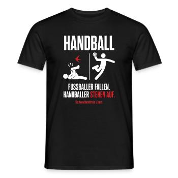 Schwalbenfreie Zone – Handball vs Fußball - Männer T-Shirt - Schwarz - Vorne - AI Model Male 178 light (178cm)