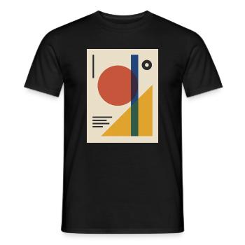 Modernes Plakat: Kreis, Dreieck und Balken - Männer T-Shirt - Schwarz - Vorne - AI Model Male 178 light (178cm)