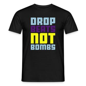 drop beats not bombs - Männer T-Shirt - Schwarz - Vorne - AI Model Male 178 light (178cm)