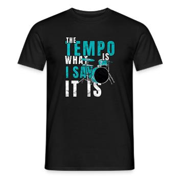 Drums - Men's T-Shirt - black - Front - AI Model Male 178 light (178cm)