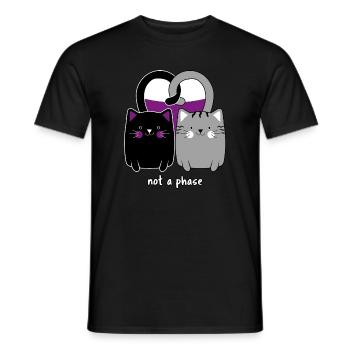 Asexuell Stolz Katze Herz Lustig ACE Geschenk - Männer T-Shirt - Schwarz - Vorne - AI Model Male 178 light (178cm)