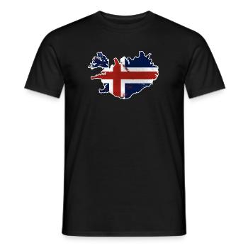 Iceland Flag Map - Männer T-Shirt - Schwarz - Vorne - AI Model Male 178 light (178cm)