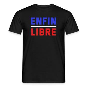 FINALLY FREE - Men's T-Shirt - black - Front - AI Model Male 178 light (178cm)