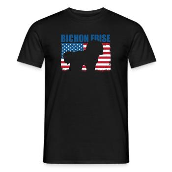 Bichon Frise - T-shirt homme - noir - Devant - AI Model Male 178 light (178cm)