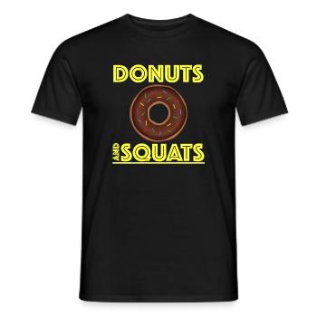 Donuts and Squats | Fitness, Gym, Lifestyle - Men's T-Shirt - black - Front - AI Model Male 178 light (178cm)