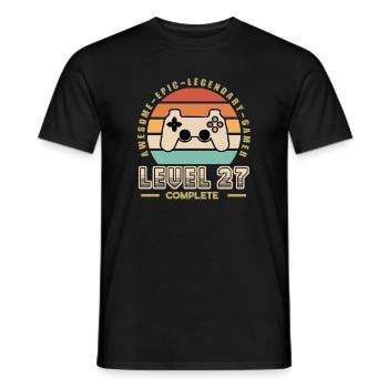 Level 27 years old - Men's T-Shirt - black - Front - AI Model Male 178 light (178cm)
