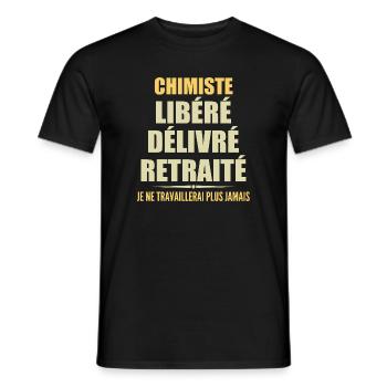 Chimiste célèbre sa retraite avec humour cadeau - T-shirt homme - noir - Devant - AI Model Male 178 light (178cm)