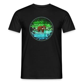 Faultier im Regenwald lustige Faultiere Comic - Männer T-Shirt - Schwarz - Vorne - AI Model Male 178 light (178cm)
