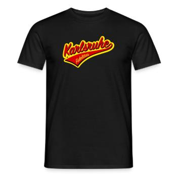 KARLSRUHE YELLOW RED - Männer T-Shirt - Schwarz - Vorne - AI Model Male 178 light (178cm)