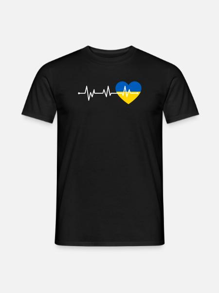 Heartbeat Ukraine - Men's T-Shirt - black