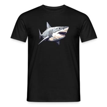 Weißer Hai - Männer T-Shirt - Schwarz - Vorne - AI Model Male 178 light (178cm)