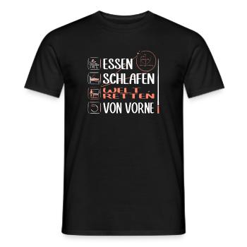 Super Mathelehrerin rettet die Welt - Männer T-Shirt - Schwarz - Vorne - AI Model Male 178 light (178cm)