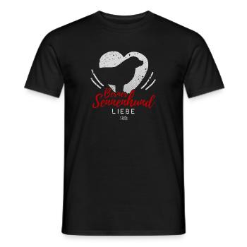 Berner Sennenhund Liebe mit Herz - Männer T-Shirt - Schwarz - Vorne - AI Model Male 178 light (178cm)
