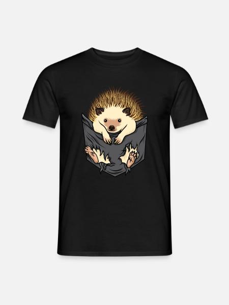 Hérisson Jour Poche Mignon Animal Amour Hérissons - T-shirt homme - noir