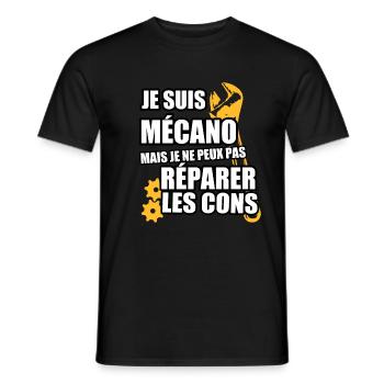 Mécanicien Auto Cadeau Drôle / Mécanique / Mécano - T-shirt homme - noir - Devant - AI Model Male 178 light (178cm)