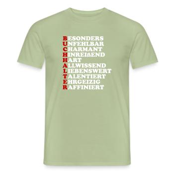 buchhalter spruch - Männer T-Shirt - Sage - Vorne - AI Model Male 178 light (178cm)