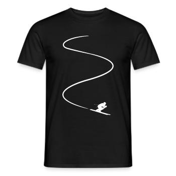 Alpine Ski skiers Ski slope Minimalist - Men's T-Shirt - black - Front - AI Model Male 178 light (178cm)