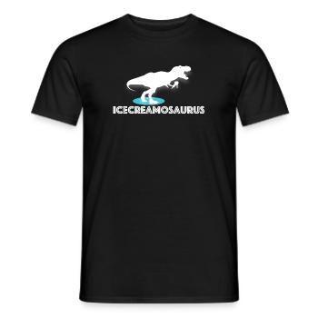 Icecreamosaurus | Ice cream, dino, funny sayings - Men's T-Shirt - black - Front - AI Model Male 178 light (178cm)