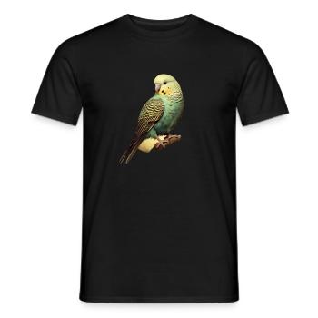 Wellensittich - Männer T-Shirt - Schwarz - Vorne - AI Model Male 178 light (178cm)