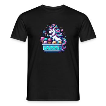 Magische Einhorn-Eiscreme-Maschine - Männer T-Shirt - Schwarz - Vorne - AI Model Male 178 light (178cm)