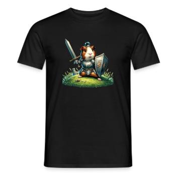 Knight Guinea Pig Tiny Castle Defender - Männer T-Shirt - Schwarz - Vorne - AI Model Male 178 light (178cm)