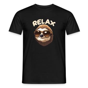 Relax Faultier Entspannen Chillen - Männer T-Shirt - Schwarz - Vorne - AI Model Male 178 light (178cm)