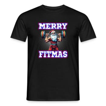 Weihnachtsmann Merry Fitmas Gym Workout - Männer T-Shirt - Schwarz - Vorne - AI Model Male 178 light (178cm)