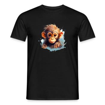 Niedlicher Affe für Kinder für Kinder - Männer T-Shirt - Schwarz - Vorne - AI Model Male 178 light (178cm)