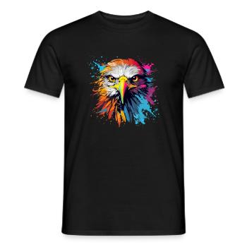 Adler Raubvogel Vogel Pop-Art Stil - Männer T-Shirt - Schwarz - Vorne - AI Model Male 178 light (178cm)
