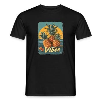 Ananas-Sonnenbrille Obst Retro-Stil für - Männer T-Shirt - Schwarz - Vorne - AI Model Male 178 light (178cm)