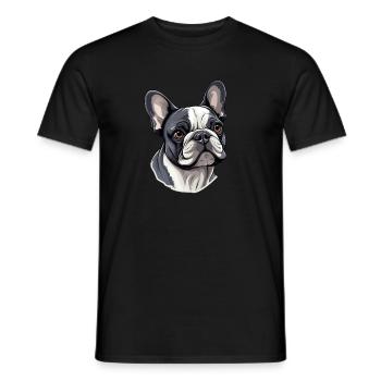 Französische Bulldogge Hund Mops - Männer T-Shirt - Schwarz - Vorne - AI Model Male 178 light (178cm)