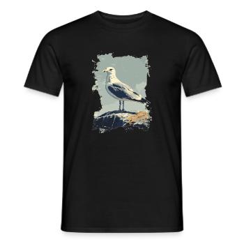 Vintage Seemöwe Nautischer Vogel - Männer T-Shirt - Schwarz - Vorne - AI Model Male 178 light (178cm)
