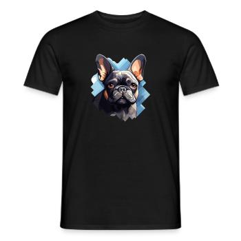 Französische Bulldogge Hund Mops - Männer T-Shirt - Schwarz - Vorne - AI Model Male 178 light (178cm)
