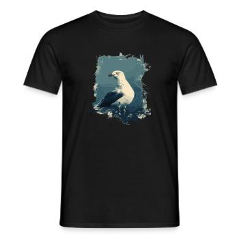 Vintage Seemöwe Nautischer Vogel - Männer T-Shirt - Schwarz - Vorne - AI Model Male 178 light (178cm)