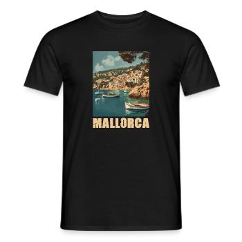 Vintage Mallorca Reise Spanien Insel - Männer T-Shirt - Schwarz - Vorne - AI Model Male 178 light (178cm)