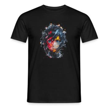 Abstrakt Anime Kunst Manga Charakter Anime Fan - Männer T-Shirt - Schwarz - Vorne - AI Model Male 178 light (178cm)