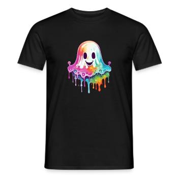 Niedlicher Geist Splash Art Street Style - Männer T-Shirt - Schwarz - Vorne - AI Model Male 178 light (178cm)