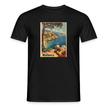 Vintage Mallorca Reise Spanien Insel - Männer T-Shirt - Schwarz - Vorne - AI Model Male 178 light (178cm)