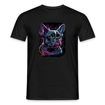 Französische Bulldogge Hund Mops - Männer T-Shirt - Schwarz - Vorne - AI Model Male 178 light (178cm)