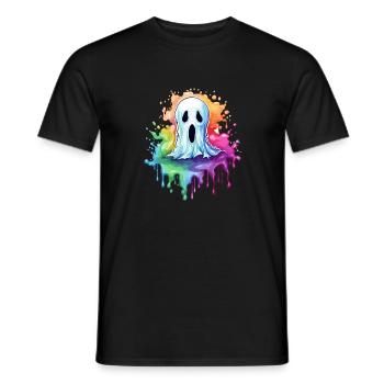 Niedlicher Geist Splash Art Street Style - Männer T-Shirt - Schwarz - Vorne - AI Model Male 178 light (178cm)