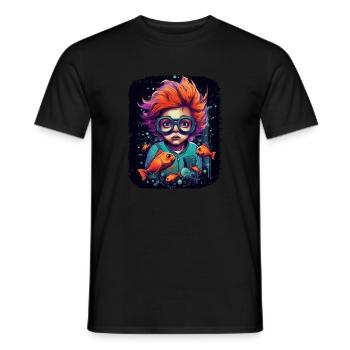 Astronaut Kunst Raumfahrt Fisch für - Männer T-Shirt - Schwarz - Vorne - AI Model Male 178 light (178cm)