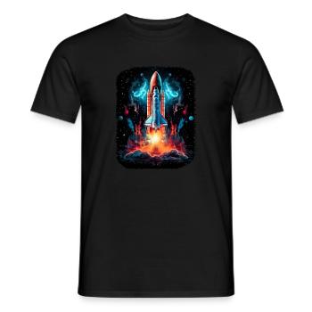 Raumschiff-Start Raketenschiff - Männer T-Shirt - Schwarz - Vorne - AI Model Male 178 light (178cm)