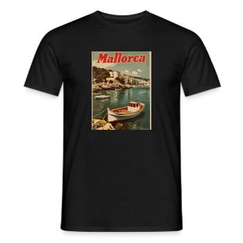 Vintage Mallorca Reise Spanien Insel - Männer T-Shirt - Schwarz - Vorne - AI Model Male 178 light (178cm)