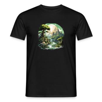 Von der Natur inspirierte landschaftliche Kunst - Männer T-Shirt - Schwarz - Vorne - AI Model Male 178 light (178cm)