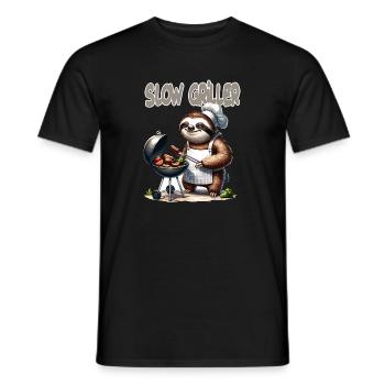 Lustiges BBQ-Faultier Slow Griller Koch - Männer T-Shirt - Schwarz - Vorne - AI Model Male 178 light (178cm)