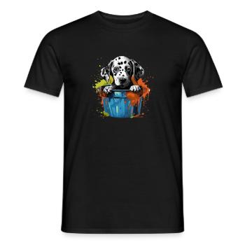 Dalmatiner Niedlicher Hund Farbeimer - Männer T-Shirt - Schwarz - Vorne - AI Model Male 178 light (178cm)